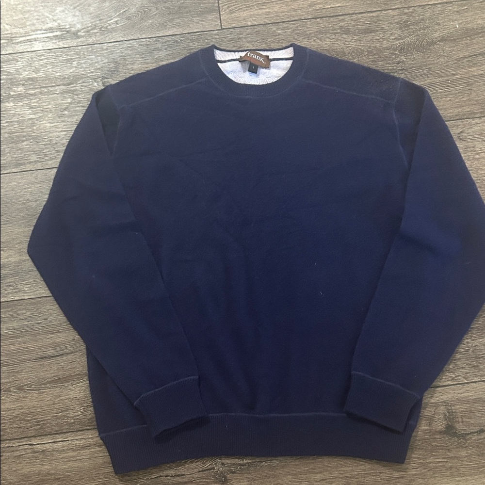 J.Frank Deep Blue Cashmere Crewneck Sweater